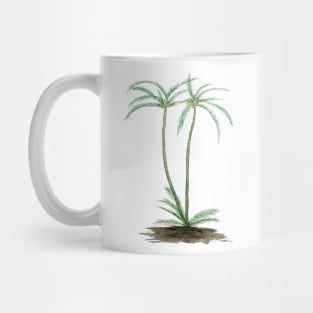 two palm trees watercolor Mug